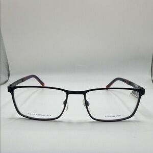 Tommy Hilfiger Black Frame Eyeglasses with Red Detail TH1918 No Case